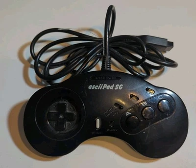 AsciiWare AsciiPad SG 3 Button Wired Black Controller 5710 For Sega Genesis - Image 1 of 3