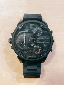 DIESEL DZ7396 Mr Daddy Black Chronograph Watch Rubber Band Rare Model - Picture 1 of 6