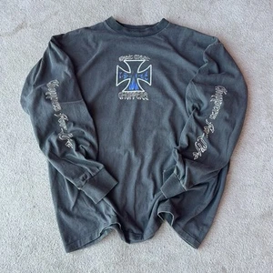 Vintage BOOT West Coast Choppers Choppers For Life Long sleeve Hit Tee Shirt Lg - Picture 1 of 5