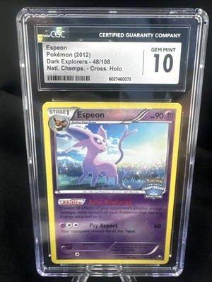 2012 Pokemon National Cross Holo Dark Explorers Espeon #48 CGC 10 - Image 1 of 2