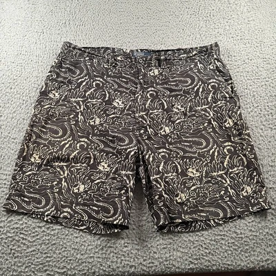 Pantalones Cortos De Colección Polo por Ralph Lauren Para Hombre 40 Algodón Estampado Dragón Negro Blanco Años 90 Foto 1 de 4