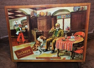 Vintage 1950er Buckeye Bier Blechschild Poster Bar Display American Art Works Original - Bild 1 von 7