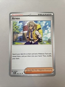 Pokemon Card Arven 186/197 Scarlet & Violet Obsidian Flames Uncommon Trainer - Picture 1 of 2