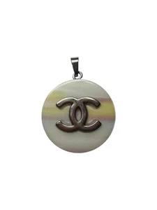 Chanel Round Silver Logo and Multicolor Acrylic Zipper Pull Charm - Picture 1 of 10