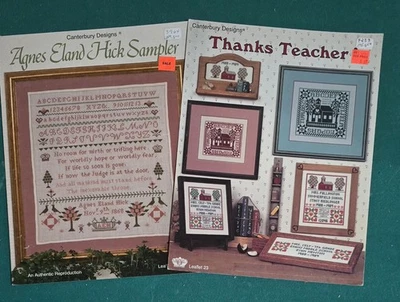 Canterbury Designs Lot of 2 Cross Stitch Patterns ~Teacher and AE Hicks Sampler - Image 1 of 4