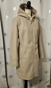 New Vince Camuto Hooded Faux Wool Winter Coat  Women's XL Beige Jacket  - Picture 1 of 9