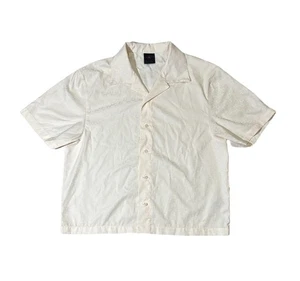 Jordan mens L Large ivory ESSENTIALS camp collar 23 all over pattern shirt EUC - Picture 1 of 4