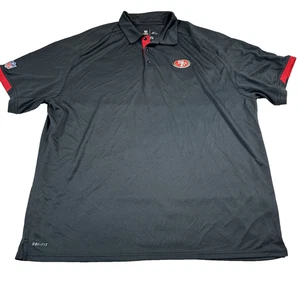 NFL San Francisco 49ers Football 3 Button Short Sleeve Polo Black Size 3XL - Picture 1 of 19