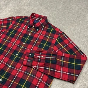 Ralph Lauren Shirt Mens Large Classic Fit Performance Flannel Tartan Plaid Red - Picture 1 of 9