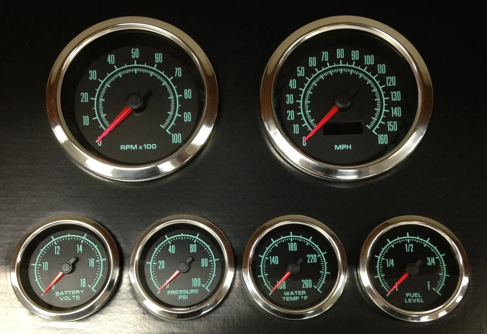 Juego de 6 calibres SCX 60s Muscle, biseles inoxidables, 6964SS Foto 1 de 3