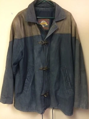 Chaqueta de cuero forrada Adventure Bound bombardero/vuelo L envejecido gris oscuro/azul Foto 1 de 4