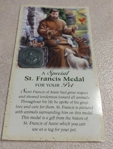Colgante Medalla San Francisco de Asís Protector de Animales Protege a tus mascotas Oración - Imagen 1 de 7