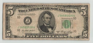 USA $5 Dollars 1950-A, Kansas City, Priest, Humphrey, Circulated. B3 - Picture 1 of 2
