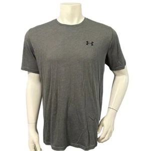 Under Armour Mens Athletic T-Shirt Gray Logo Short Sleeve L - Picture 1 of 7