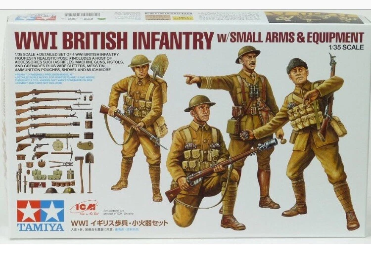 Tamiya 32409 1/35 WWI British Infantry W/small Arms E Equipment Model Kit - Immagine 1 di 1