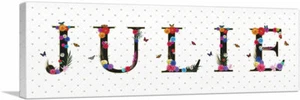 ARTCANVAS JULIE Mädchen Name Zimmer Deko Panorama Leinwand Kunstdruck - Bild 1 von 11