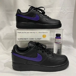 Nike Air Force 1 Low Black (Purple Custom Painted Swoosh) SC-#61B - Bild 1 von 7