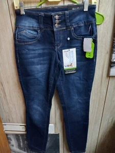 NWT Woman’s Jeans 4W Tummy Tuck High Rise Wide Leg Lyrca Royalty For Me NEW - Picture 1 of 8