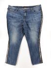 Rock & Republic Womens Size 24W Berlin Skinny Jeans Striped Stretch Medium Wash