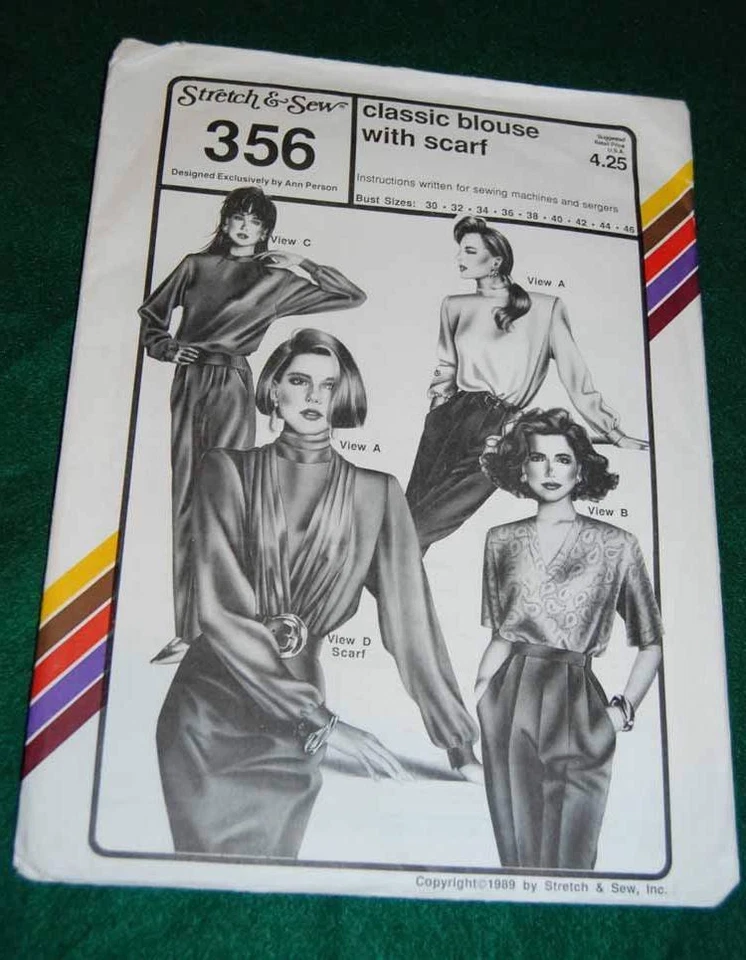 UNCUT Stretch & Sew - Classic Blouse With Scarf Sz 30-46 #356 - Image 1 of 1