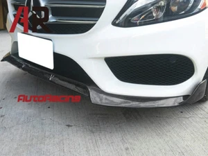 B Style Carbon Fiber Front Lip For 2015+ W205 C250 C300 C400 W/ AMG Sports Only - Foto 1 di 3