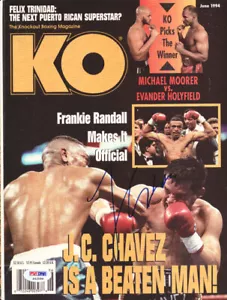 Julio Cesar Chavez Autographed Signed KO Boxing Magazine Cover PSA/DNA #S42099 - Picture 1 of 2