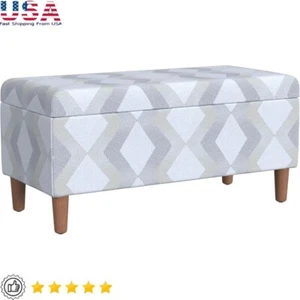 Storage Ottoman Bench Decorative Entryway Furniture Accent Coffee Table Settee - Picture 1 of 10