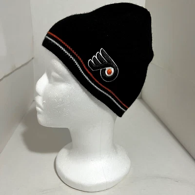 Youth NHL Philadelphia Flyers Knit Beanie Black w/Flyers Logo Fold Up - Image 1 of 4