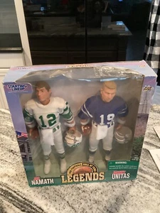 De colección Johnny Unitas / Joe Namath 1998 Alineación Inicial Leyendas del Salón de la Fama Nuevo en Caja - Imagen 1 de 5