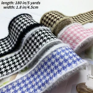 5 Yards Embroidered Ribbon Faux Fur Trim Jacquard Webbing Diy Craft Clothing - Picture 1 of 20