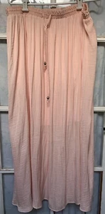 Gonna lunga Style & Co donna rosa elastica in vita con coulisse foderata, taglia XL - Foto 1 di 3