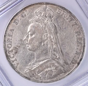 1891 Great Britain Crown 28.8g Silver 0.925 - ICG EF40 - Picture 1 of 3