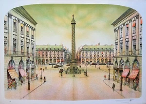 Rolf Rafflewski PARIS PLACE VENDOME Hand Signed Limited Edition Lithograph Art - Picture 1 of 10