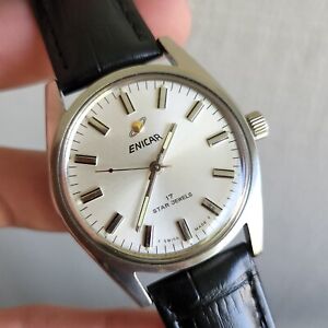Vintage ENICAR Ocean Pearl Men's manual winding watch AR 160 17Jewels 1970s