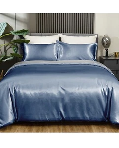 Redkey Queen Size Cooling Satin Comforter Set Soft Silky Cooling Down Alternativ - Picture 1 of 3
