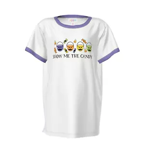 T-shirt bianca taglia 4 BAMBINI LuLaRoe HALLOWEEN PARKER ~ SHOW ME THE CANDY~ - Foto 1 di 5