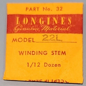 WB2c: Longines 22L Winding Stem Part No. 32 – Genuine Swiss 1/12 Dozen - Picture 1 of 1