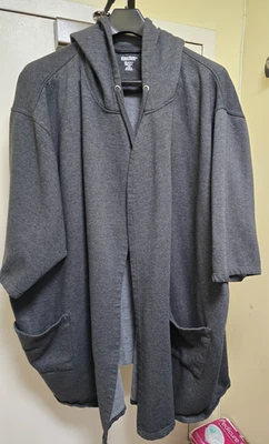 Bata gris para hombre KingSize 7X 8X grande (justo por encima) hasta la rodilla Foto 1 de 4