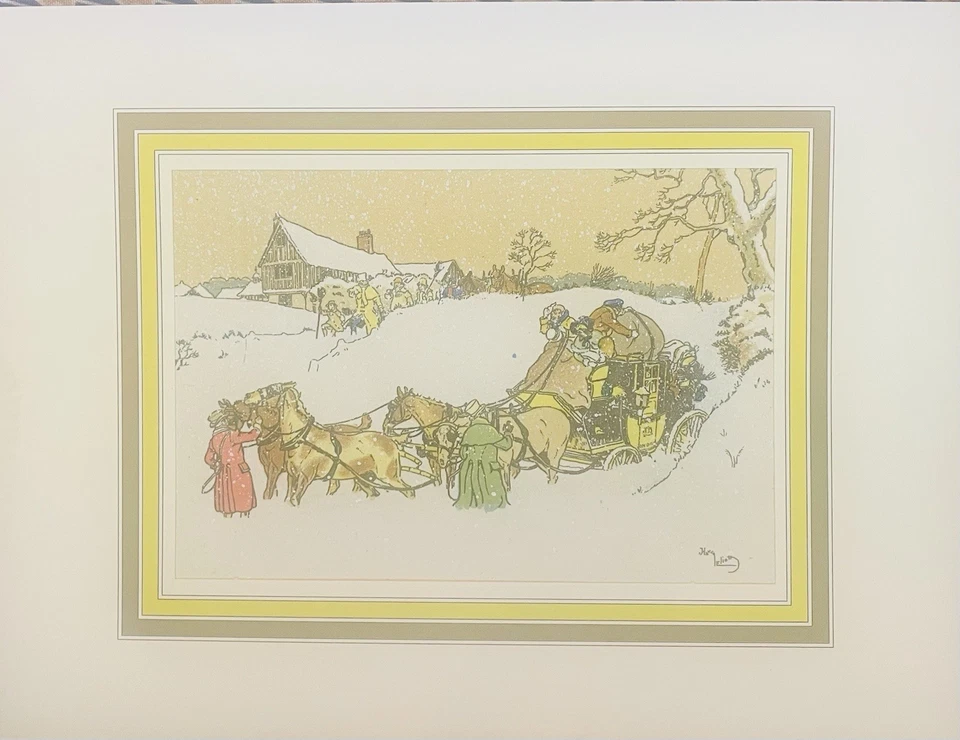 HARRY ELIOTT ELLIOT serie  Malle-poste sous la neige 1953 gravure n° 2 - Photo 1/1