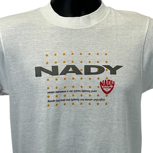 Vintage NADY Systems T Shirt Mens S Small White 80s Bass Guitar Amp Microphone - Picture 1 of 7