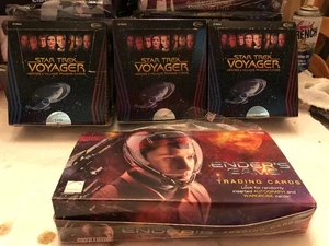 STAR TREK VOYAGER X3 AND ENDERS GAME OPEN BOXES BASE CARDS ONLY - Picture 1 of 6