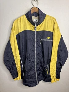 New Balance Jacke Herren XL Navy Gelb Full Zip Windbreaker Laufen Sport Vintage - Bild 1 von 8