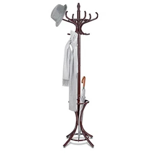 75.5" Standing Coat Rack, Wood Coat Tree with 12 Hooks, Home Hat Jacket Hange... - Picture 1 of 9