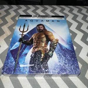 Aquaman 4K Blu Ray + Blu Ray + Digital HD Steelbook Brand New - Picture 1 of 2