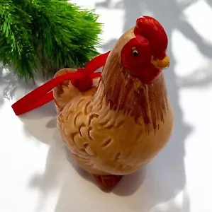 Adorno de árbol de Navidad de pollo vintage granja rústico granero decoración de campo - Imagen 1 de 8