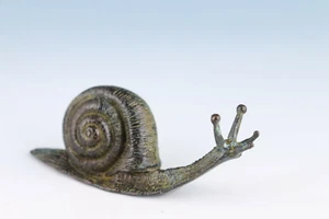 Rare Chinese bronze collection snail statue figure tea pet table decoration - Picture 1 of 5