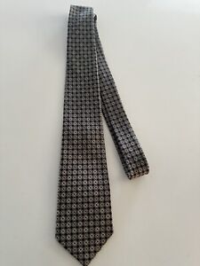 Burma Bibas Pure Silk Brown Green Pattern Tie Wpl 13185 58”l