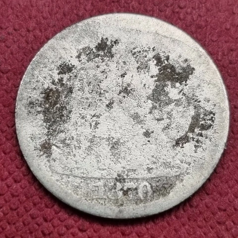 1870 S Seated Liberty Dime 10c Circulated low Grade S is visible #46589 Cover