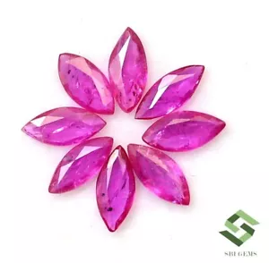 Lote de 6x3 mm de corte marquesa rubí natural 08 piezas 1,33 CTS piedras preciosas sueltas calibradas - Imagen 1 de 5