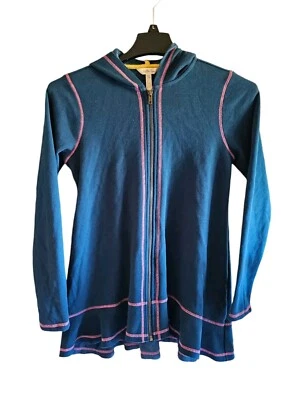 Sudadera con capucha Matilda Jane azul Be Present forrada de lana cremallera completa para mujer talla XS Foto 1 de 4